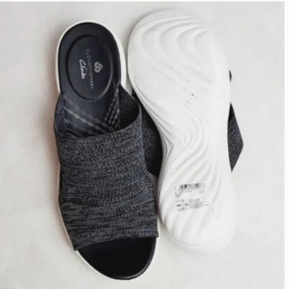 Clarks Blue and White Mules Comfortable Stylish Footwear